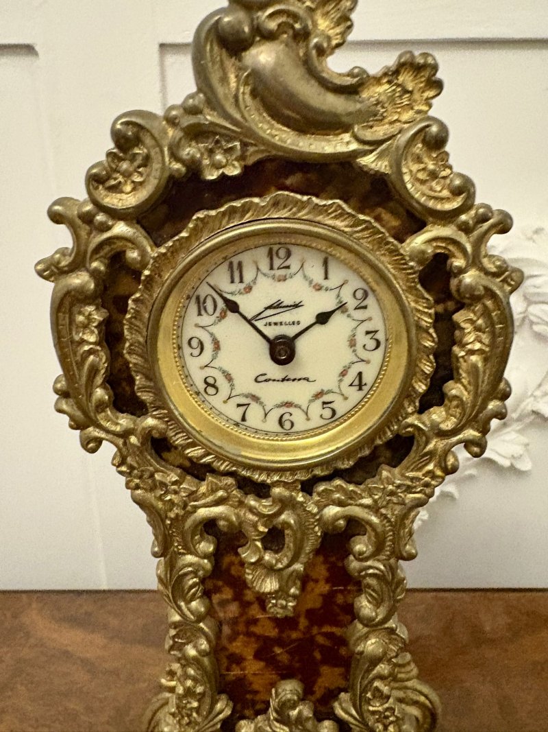 Magnificent Quality Antique Edwardian Ornate Gilded Brass Miniature Longcase Clock - Image 7